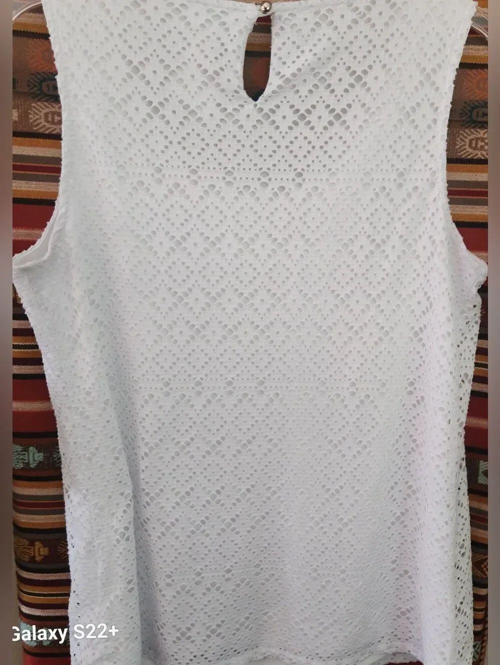 F75 Christopher & Banks Women’s White Sleeveless Lacy Lined Blouse - Picture 16 of 16